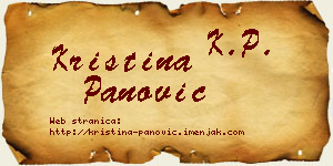 Kristina Panović vizit kartica